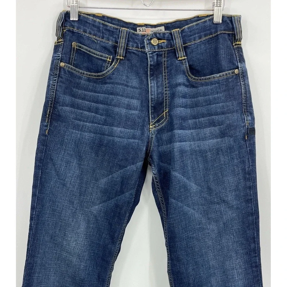 5.11 Tactical Jeans Men's Size 31 x 27 Defender Flex Slim Stretch Denim HEMMED